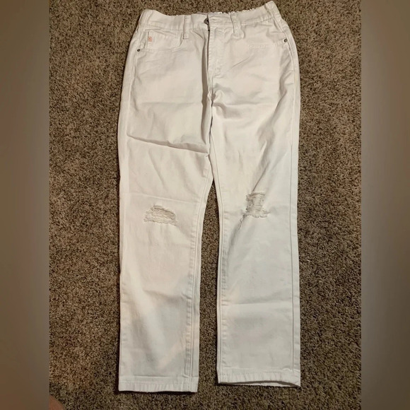 Risen White Denim Straight Leg Jeans size Small, NWT - Picture 1 of 7